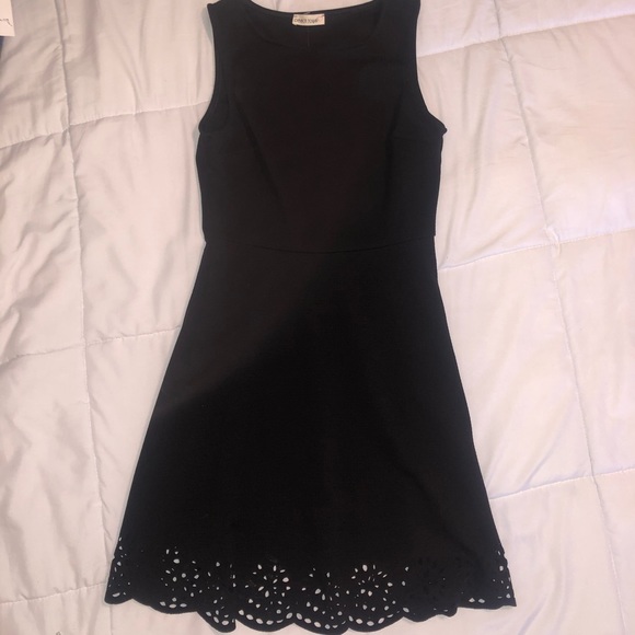 Dresses Black Neoprene Sleeveless Dress With Lace Trim Poshmark